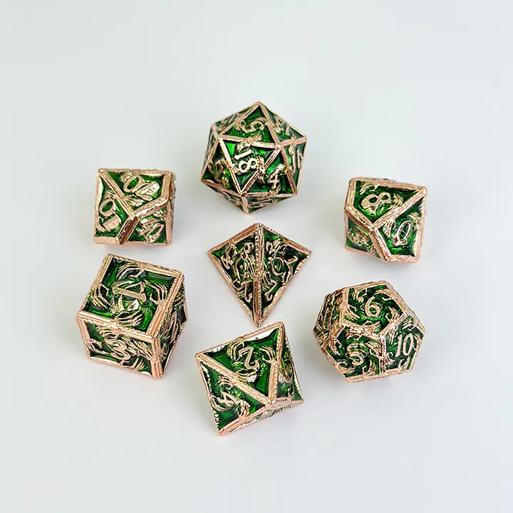 Real green druid forest dice sample set